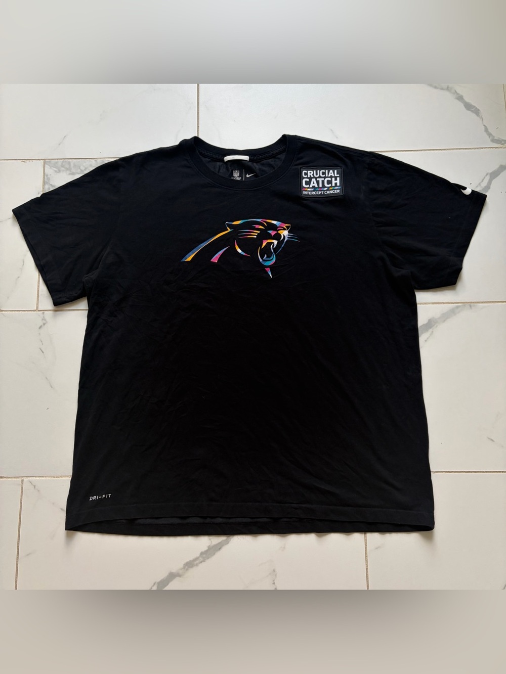 2020 Carolina Panthers Crucial Catch Nike T Shirt Tee Size 2XL Team Issued #80